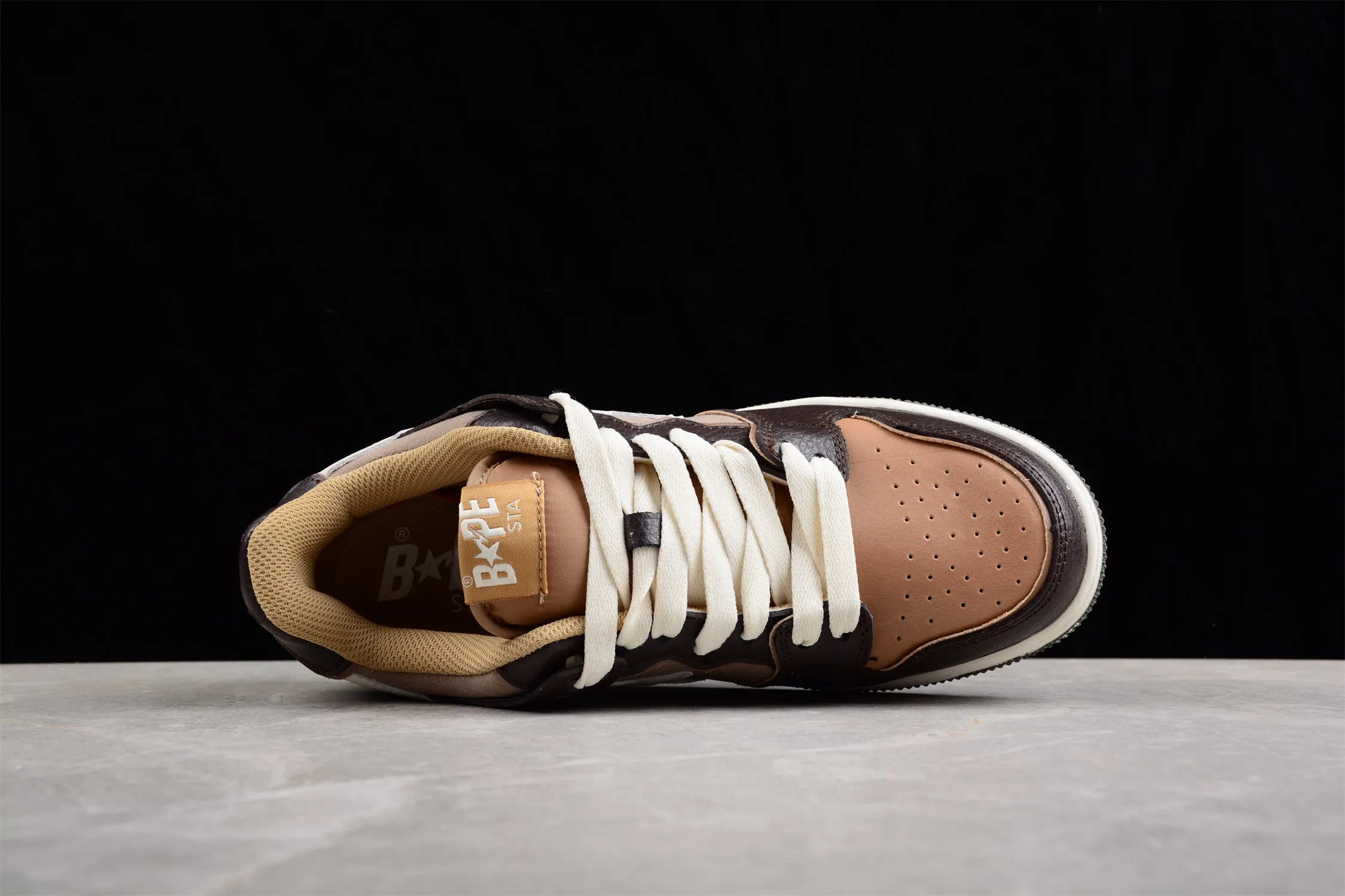 BAPE STA Low-Top Sneakers in Brown and Beige