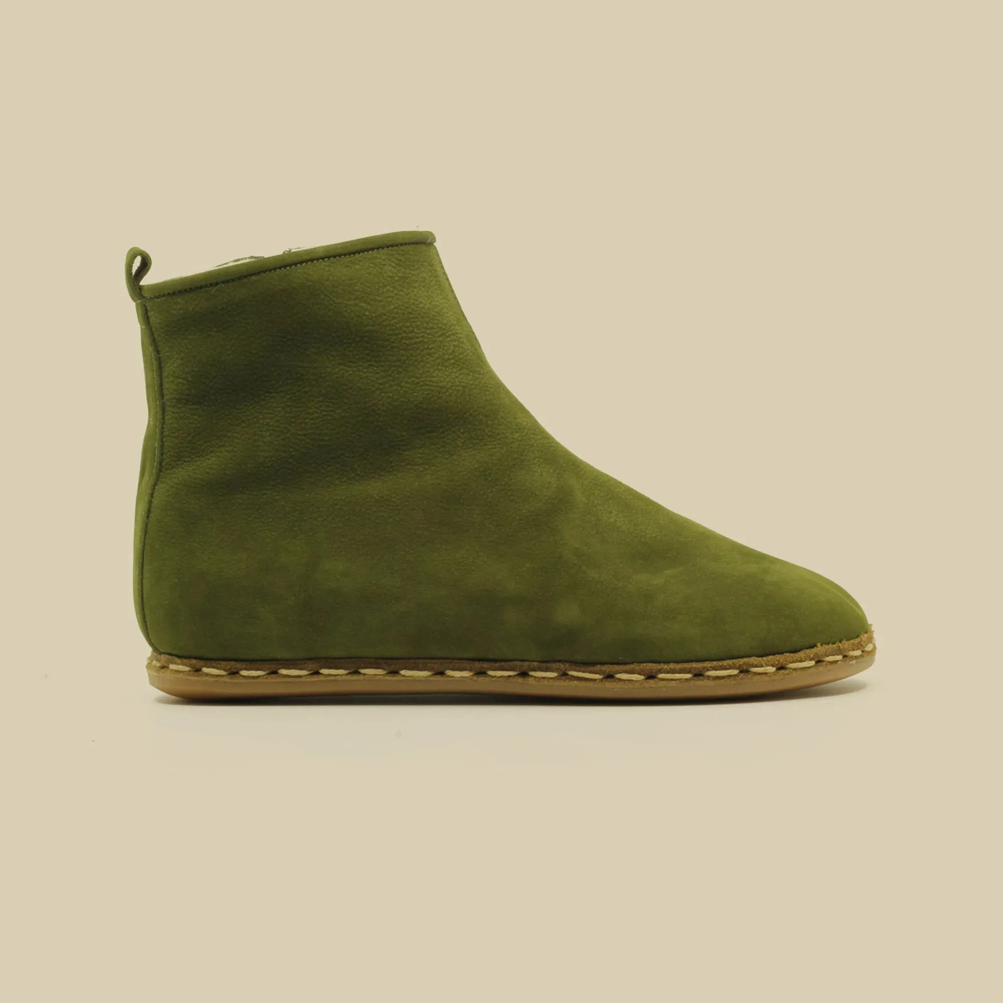 Barefoot Boots for Women with Zipper Green