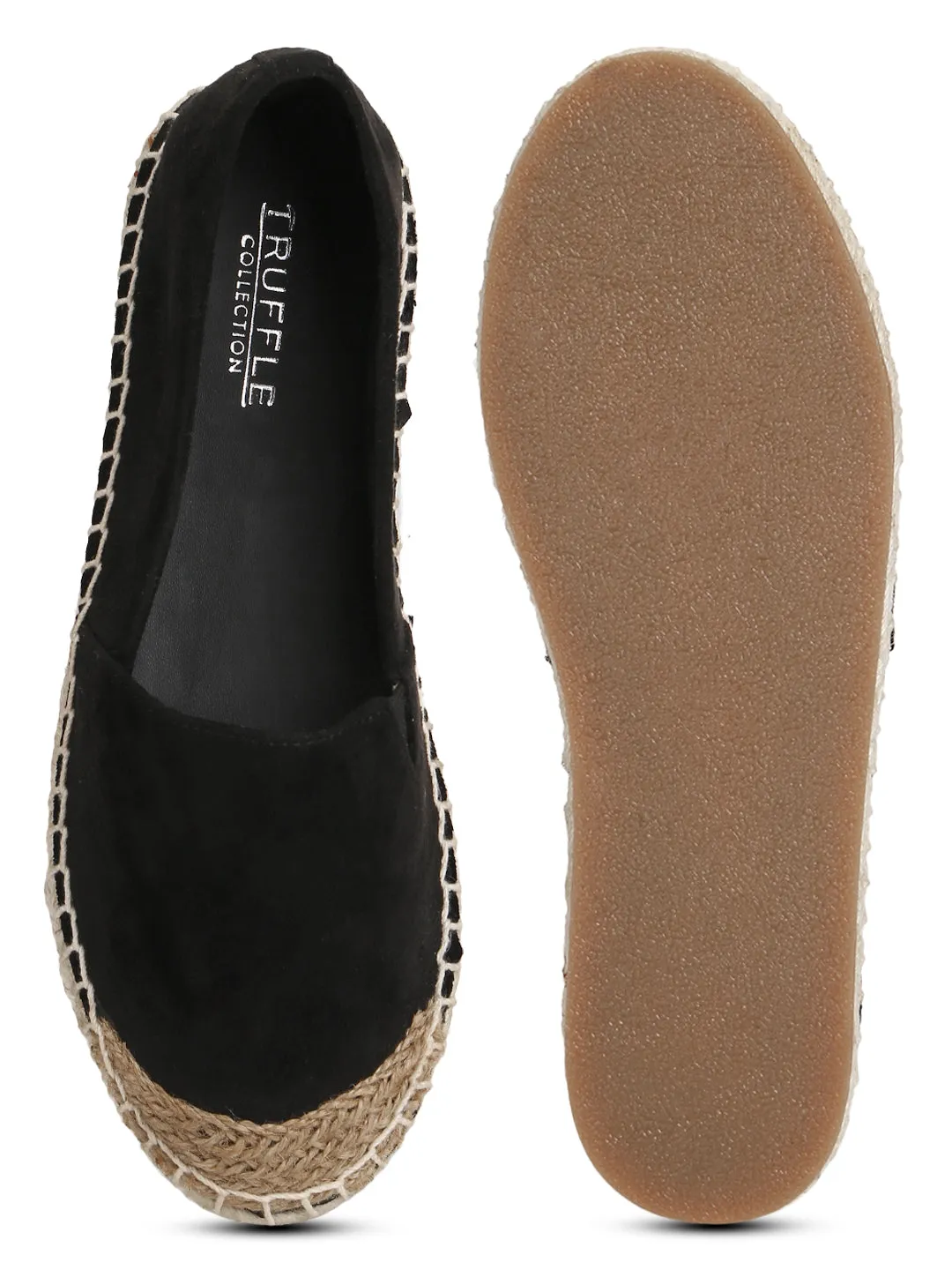 Black Micro Slip On Espadrilles