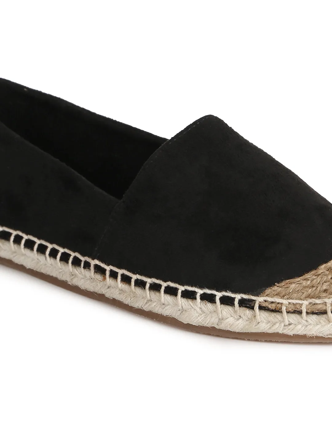 Black Micro Slip On Espadrilles