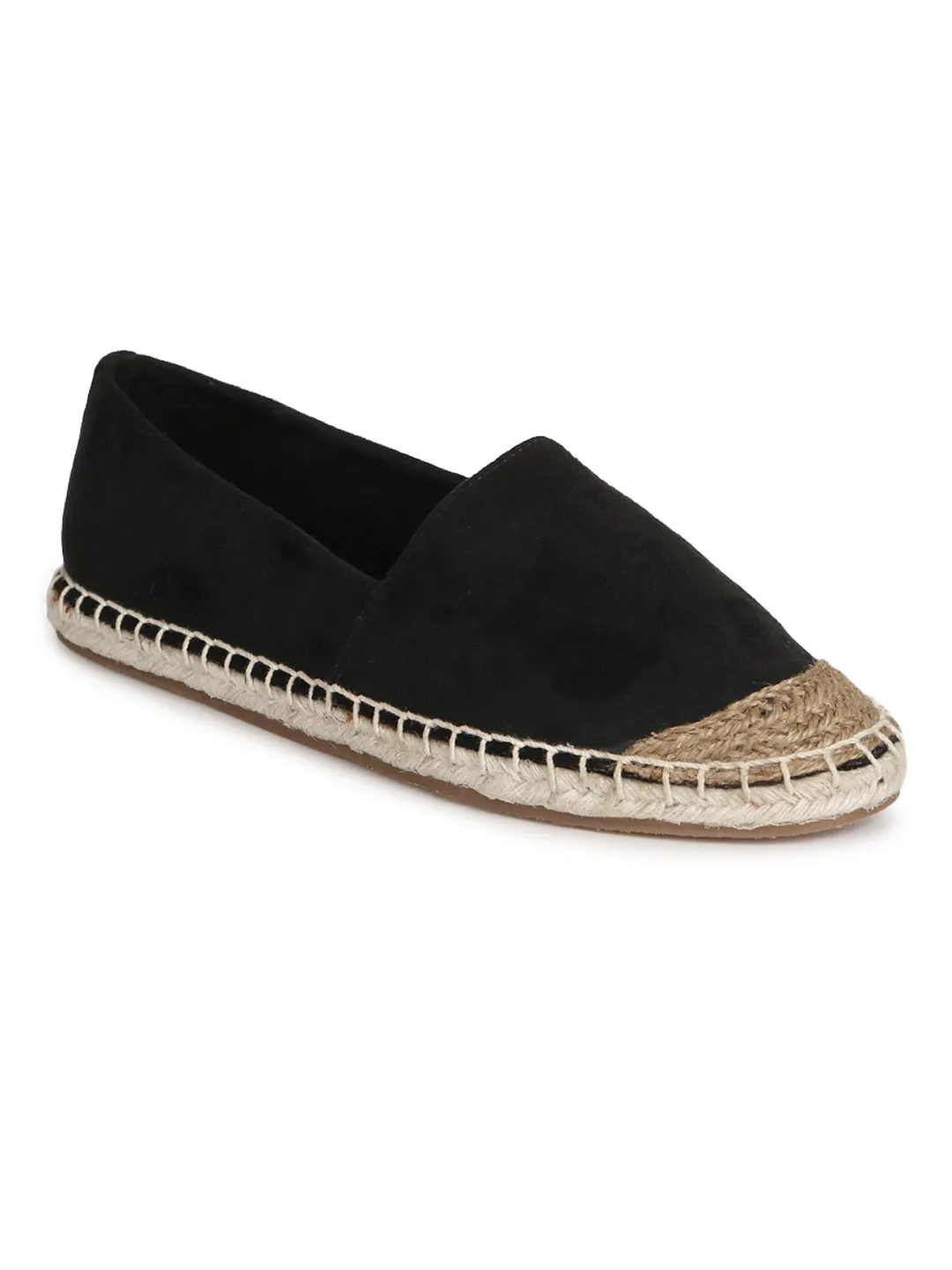 Black Micro Slip On Espadrilles