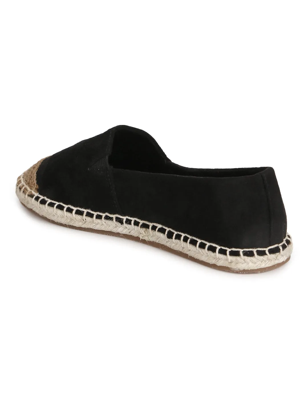 Black Micro Slip On Espadrilles