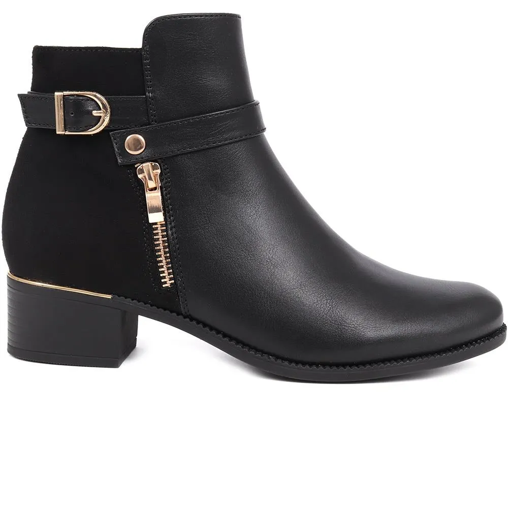 Block Heeled Ankle Boots  - WOIL40041 / 326 047