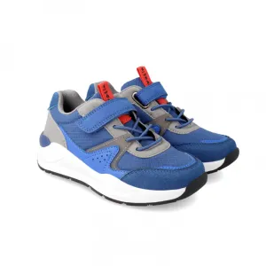 Blue sneakers with velcro closure