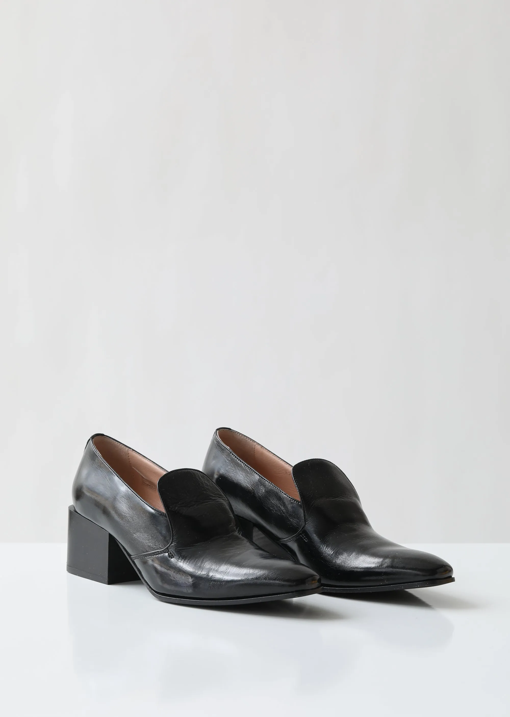 Brigitta Heeled Leather Loafers