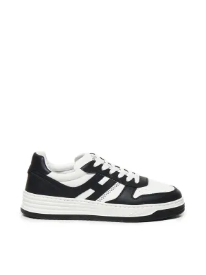 Calfskin Two-Tone Sneakers in Black and White