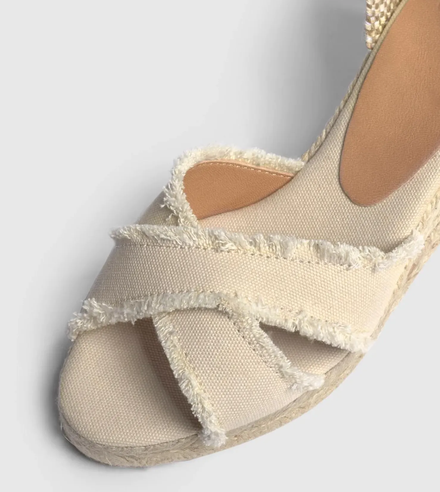 Castaner Bluma 6 Ivory Canvas Wedge Espadrilles