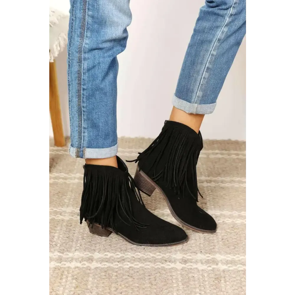 Charming Fringe Cowboy Ankle Boots for Timeless Luxury Fashion for Women