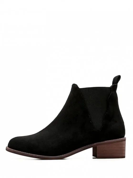 Chic Low Heel Short Chelsea Boots