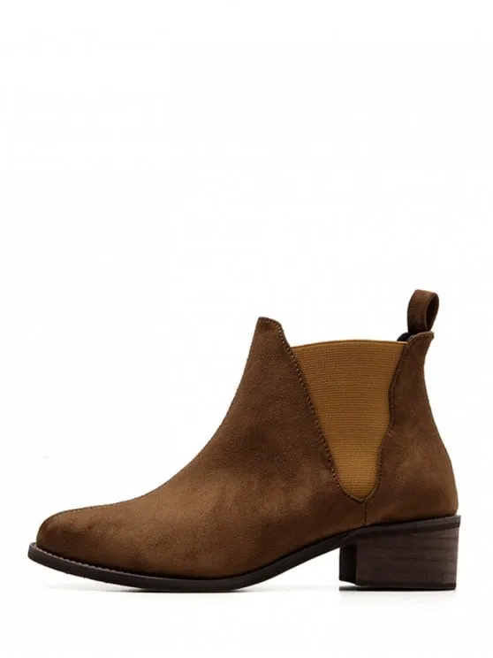 Chic Low Heel Short Chelsea Boots