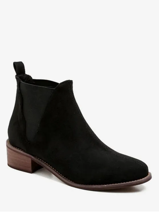 Chic Low Heel Short Chelsea Boots