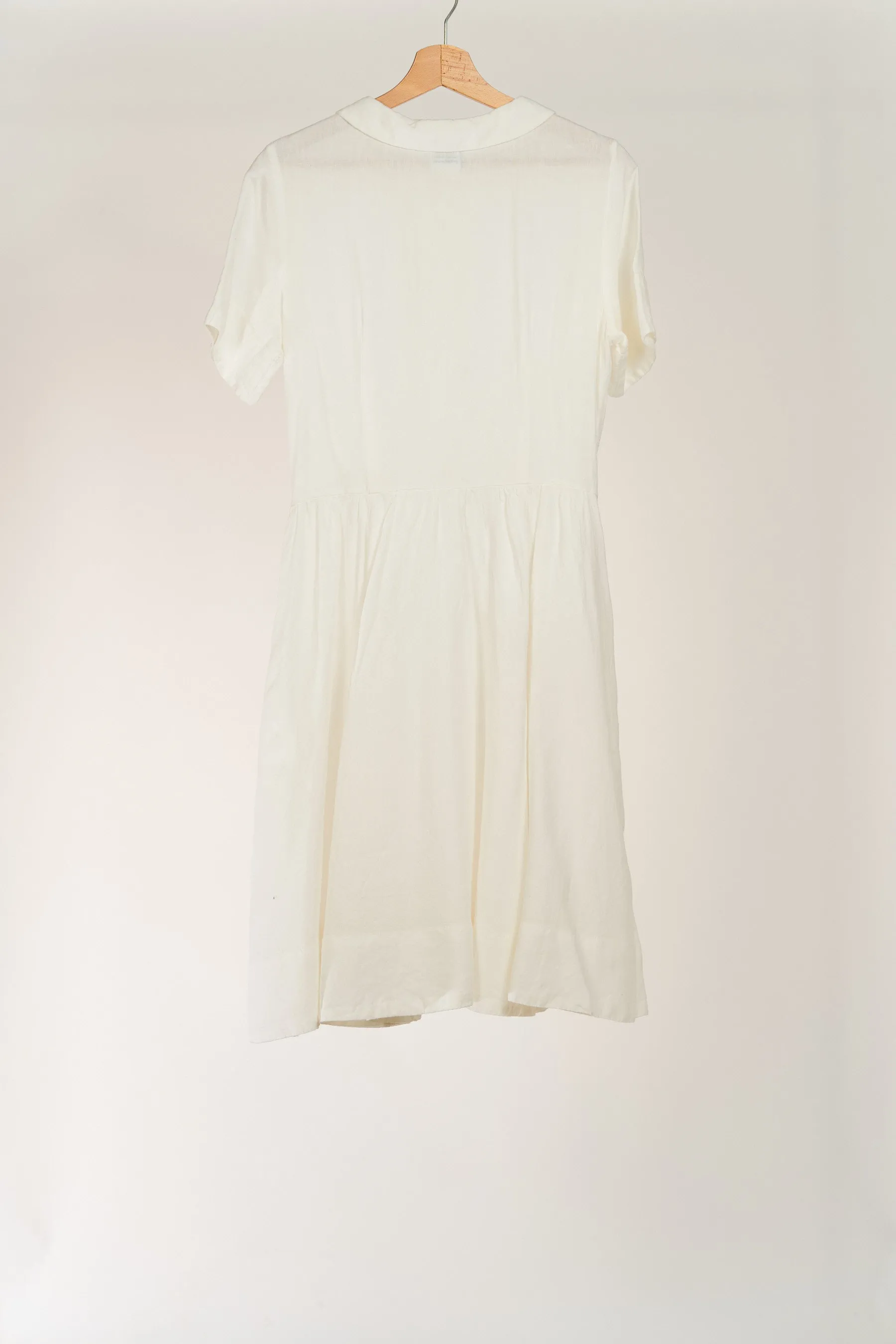 Classic Dress, Short Sleeve, White Magnolia