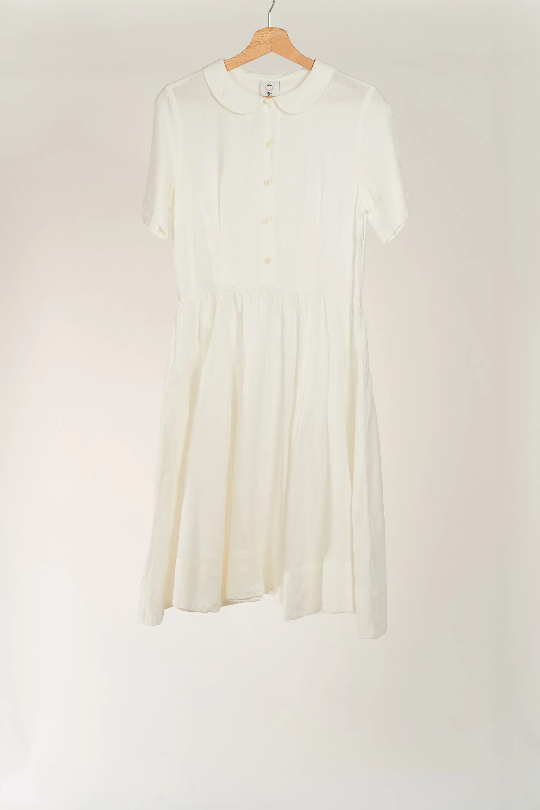 Classic Dress, Short Sleeve, White Magnolia