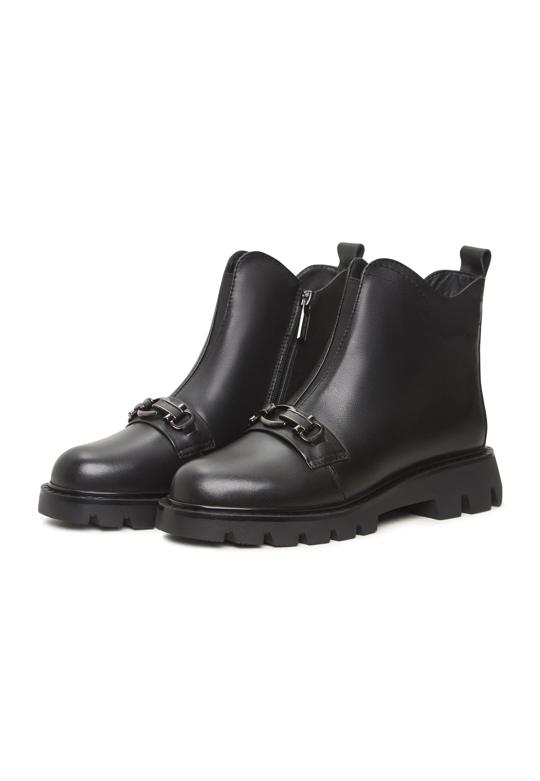 Combat Boots with Chain Detail Candice - Black