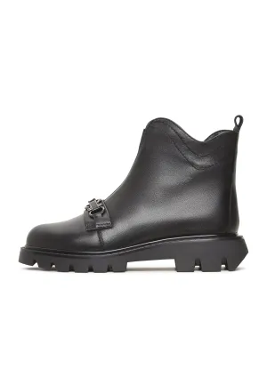 Combat Boots with Chain Detail Candice - Black