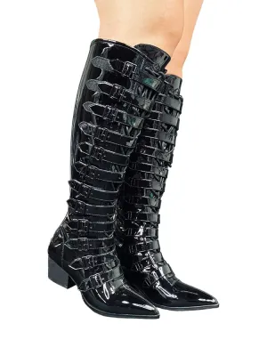 COVEN BOOT MAX - BLACK PATENT