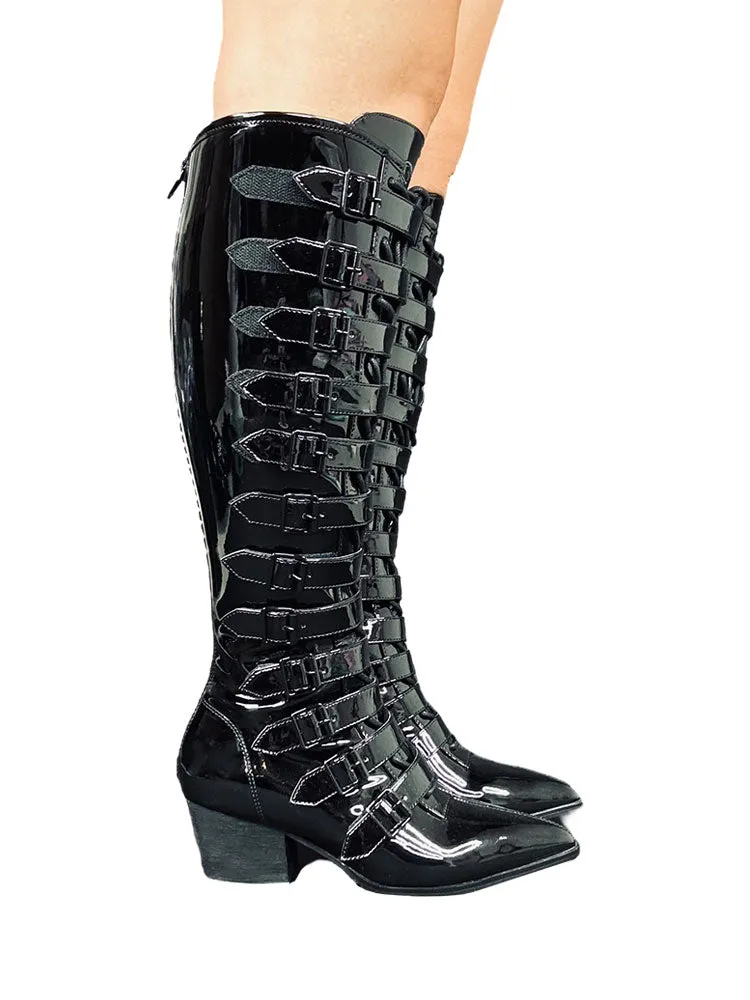 COVEN BOOT MAX - BLACK PATENT