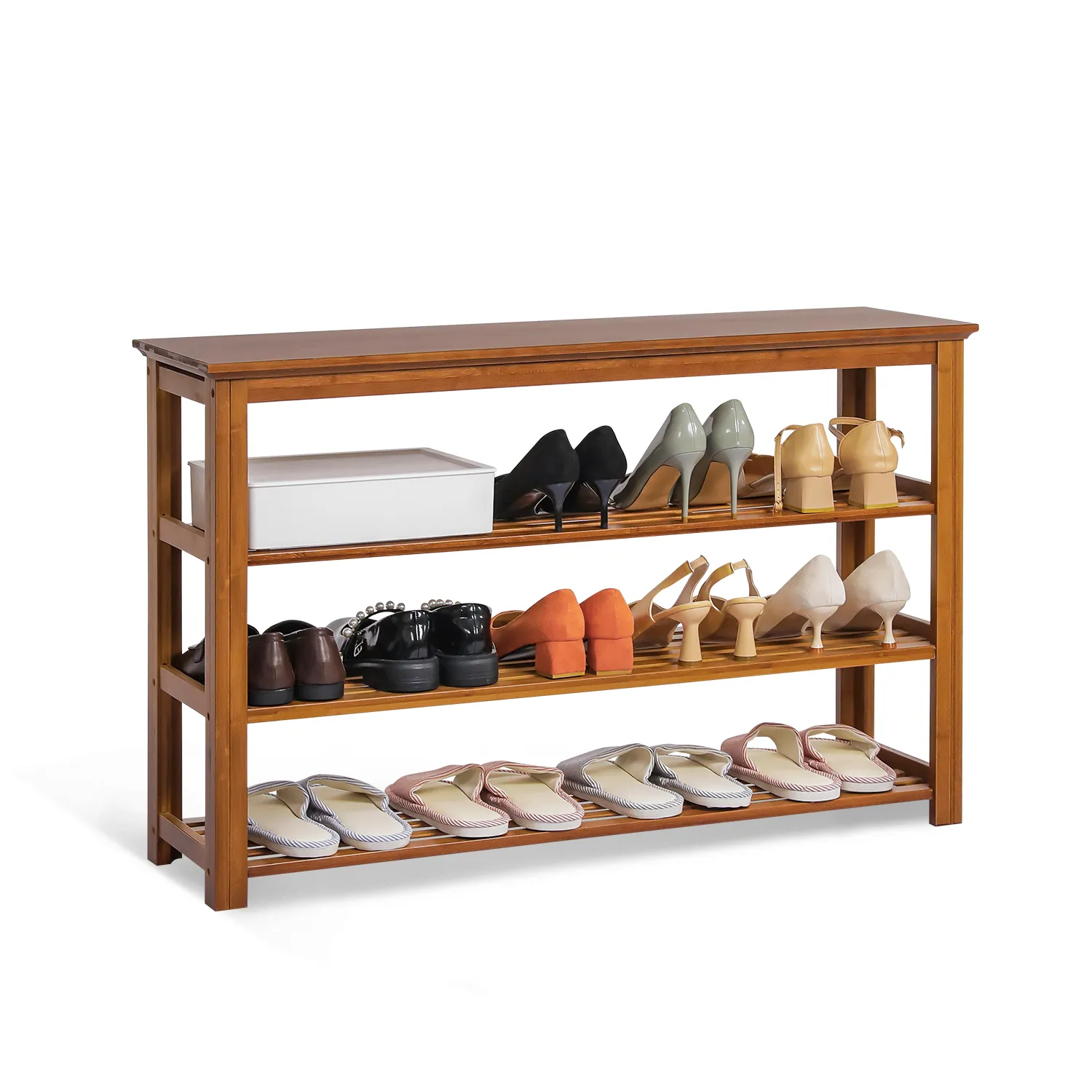 Entryway Shoe Shelf - 4 Tier - Brown