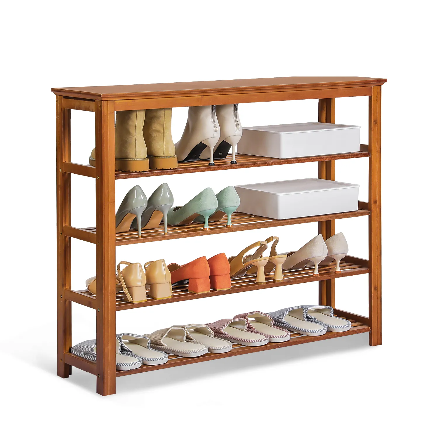 Entryway Shoe Shelf - 5 Tier - Brown