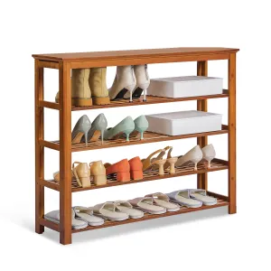 Entryway Shoe Shelf - 5 Tier - Brown