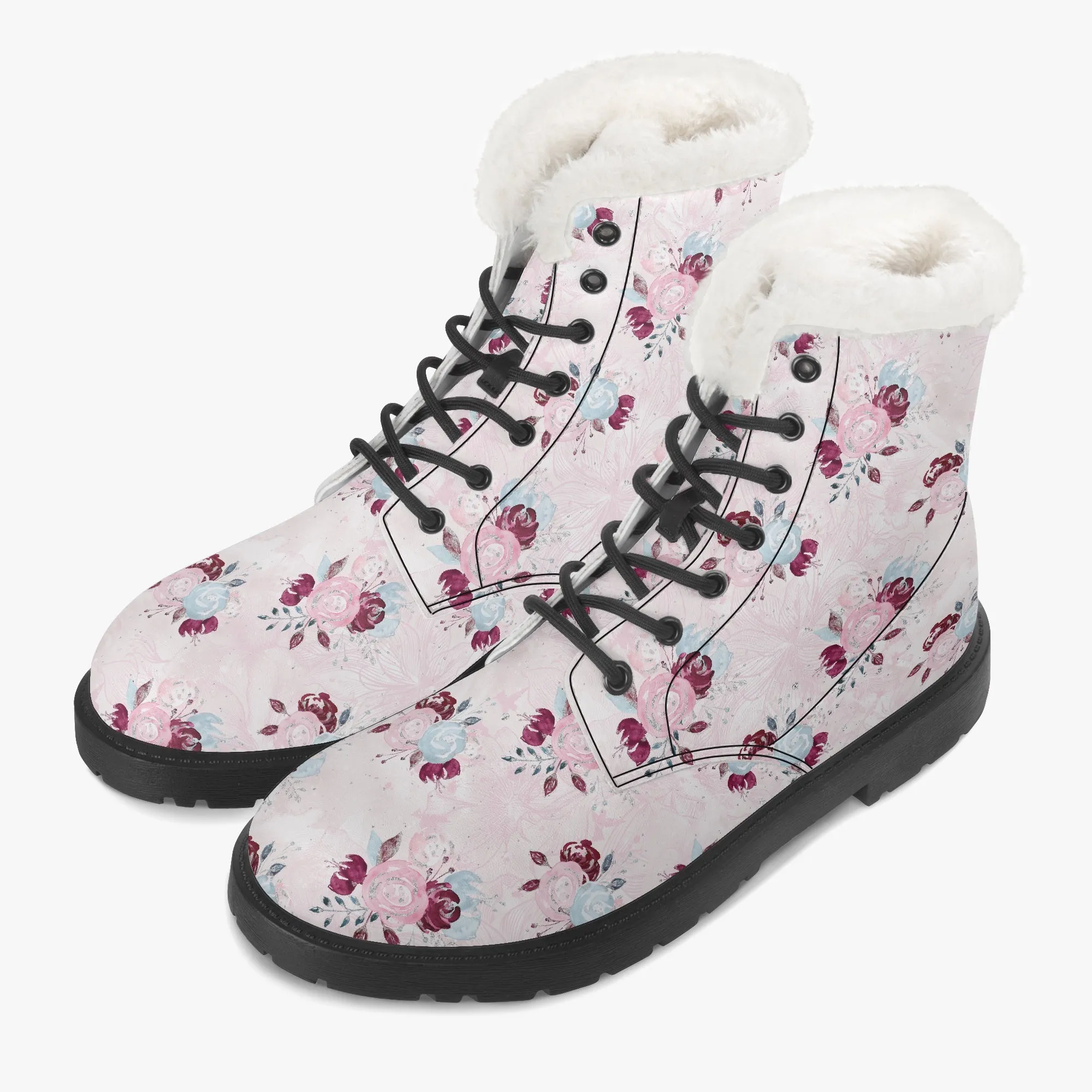 Faux Fur Leather Boots Everything Roses