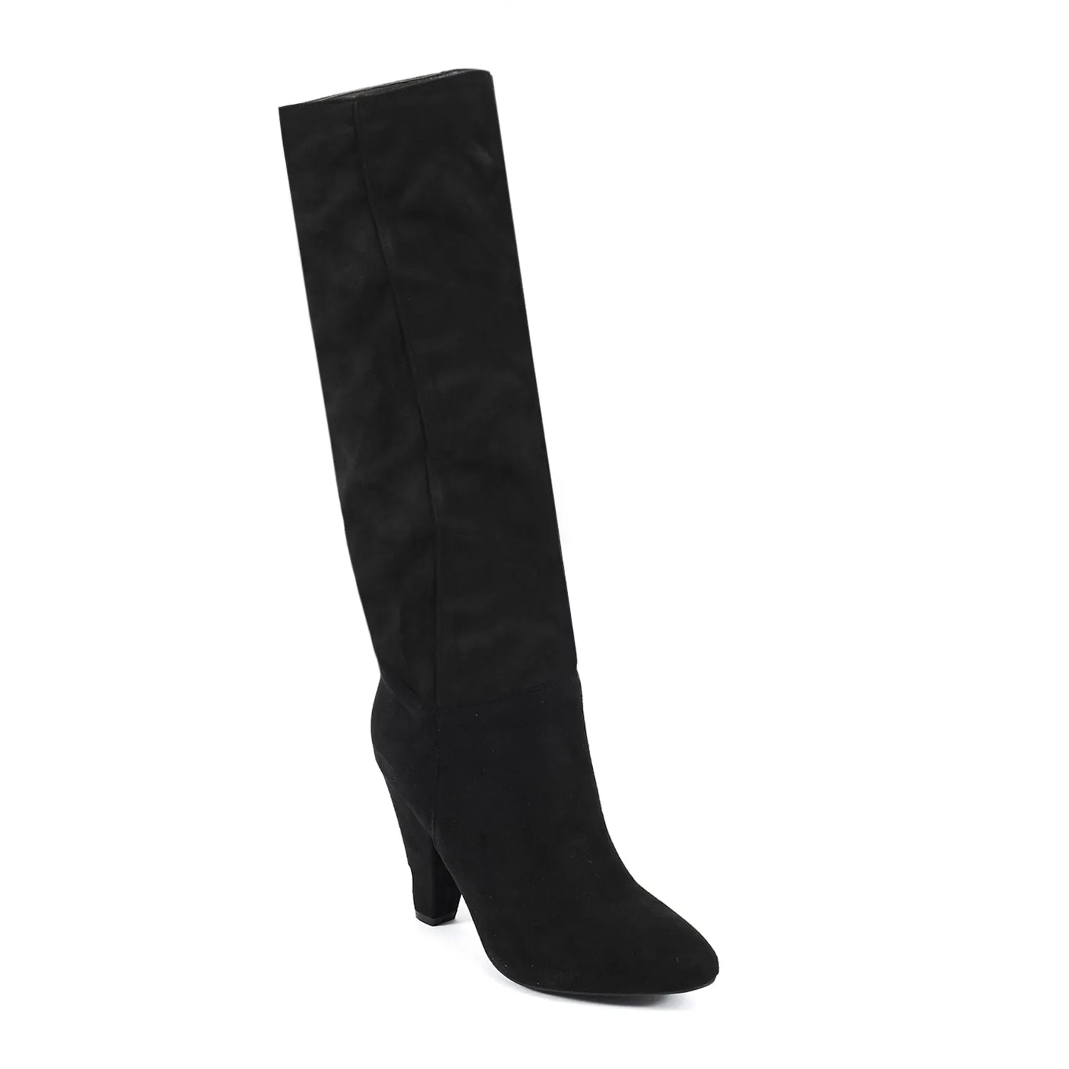 Faux Suede Slouch Long Boots