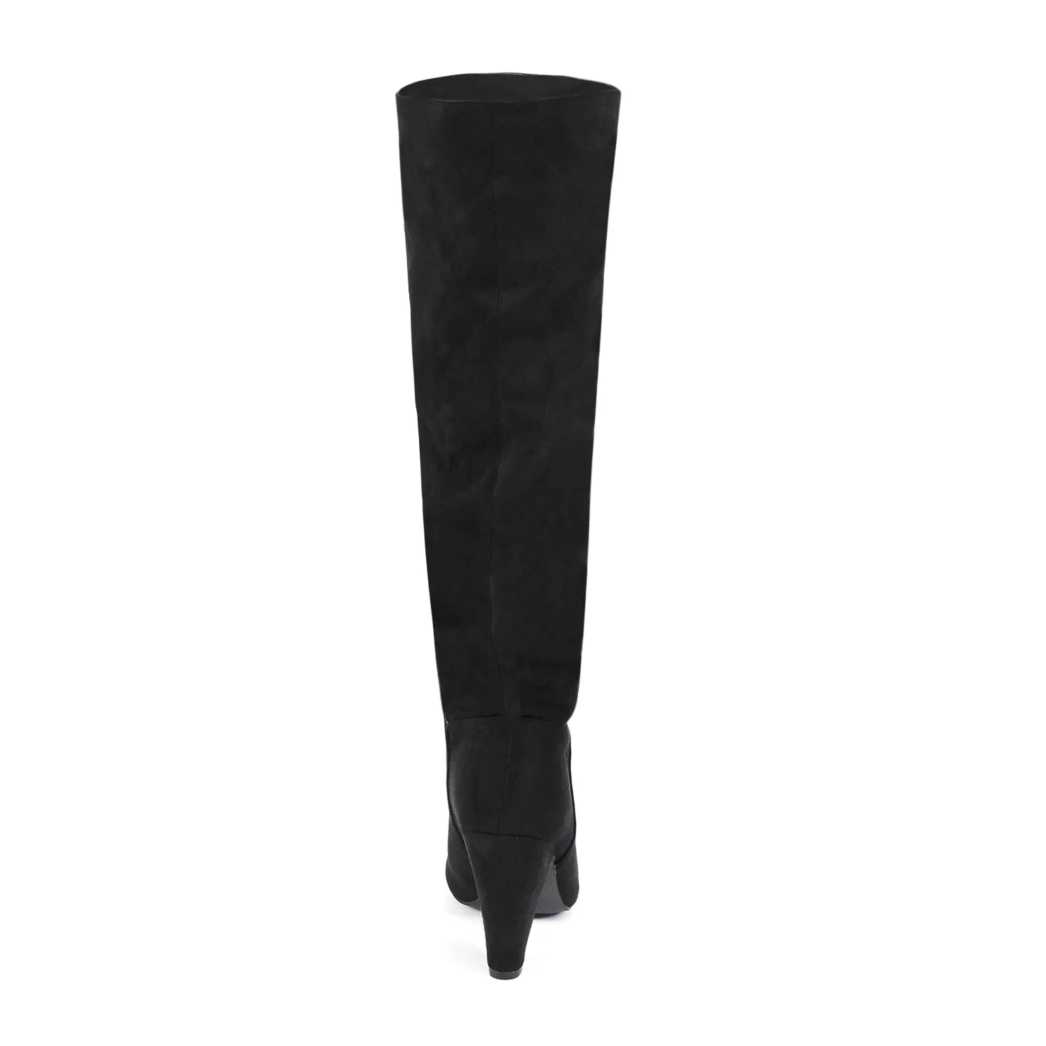 Faux Suede Slouch Long Boots