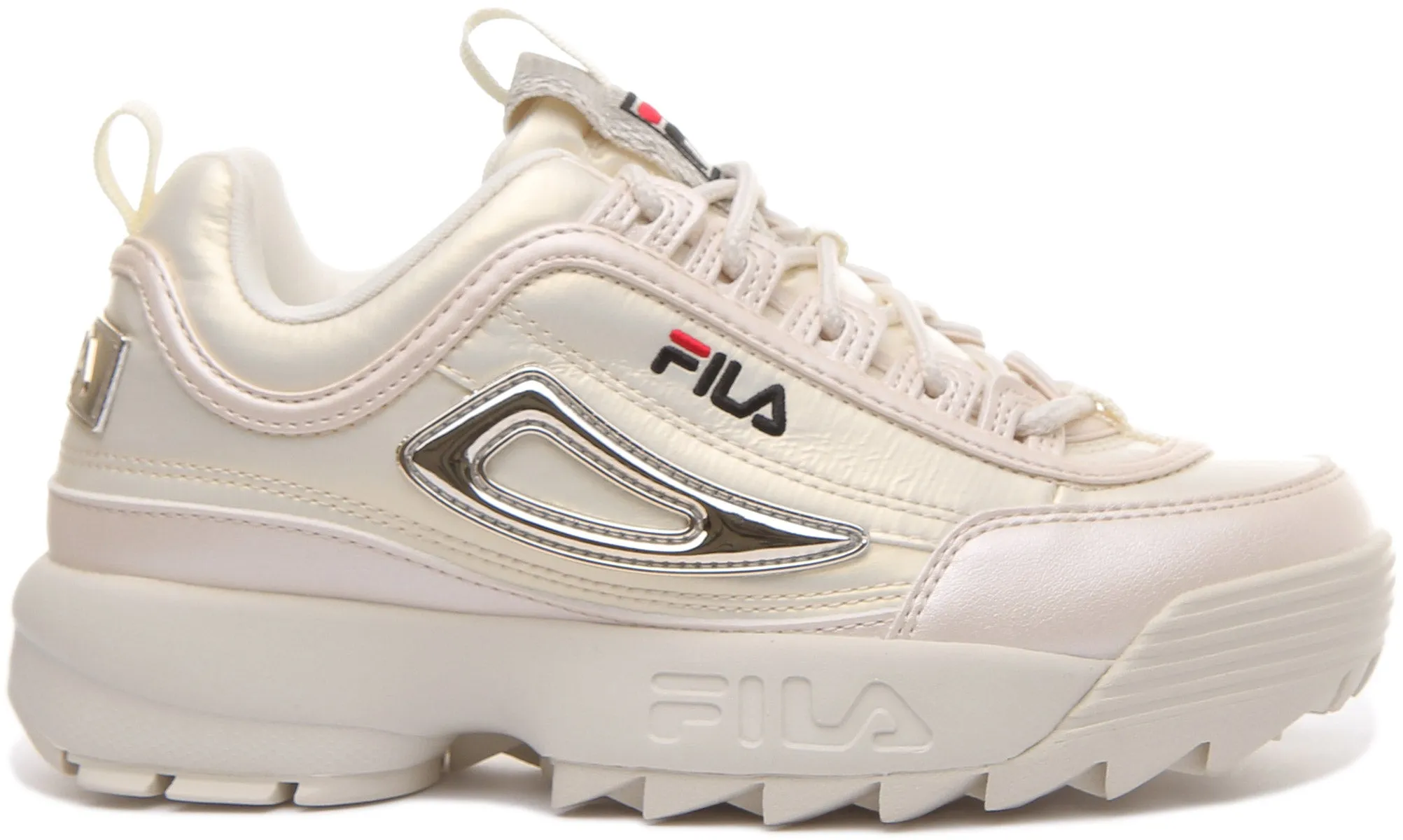 Fila Disruptor Low in Cream with Metalic Logo For Women