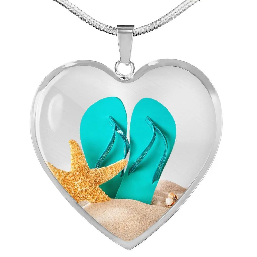 Flip Flops In My Heart Necklace