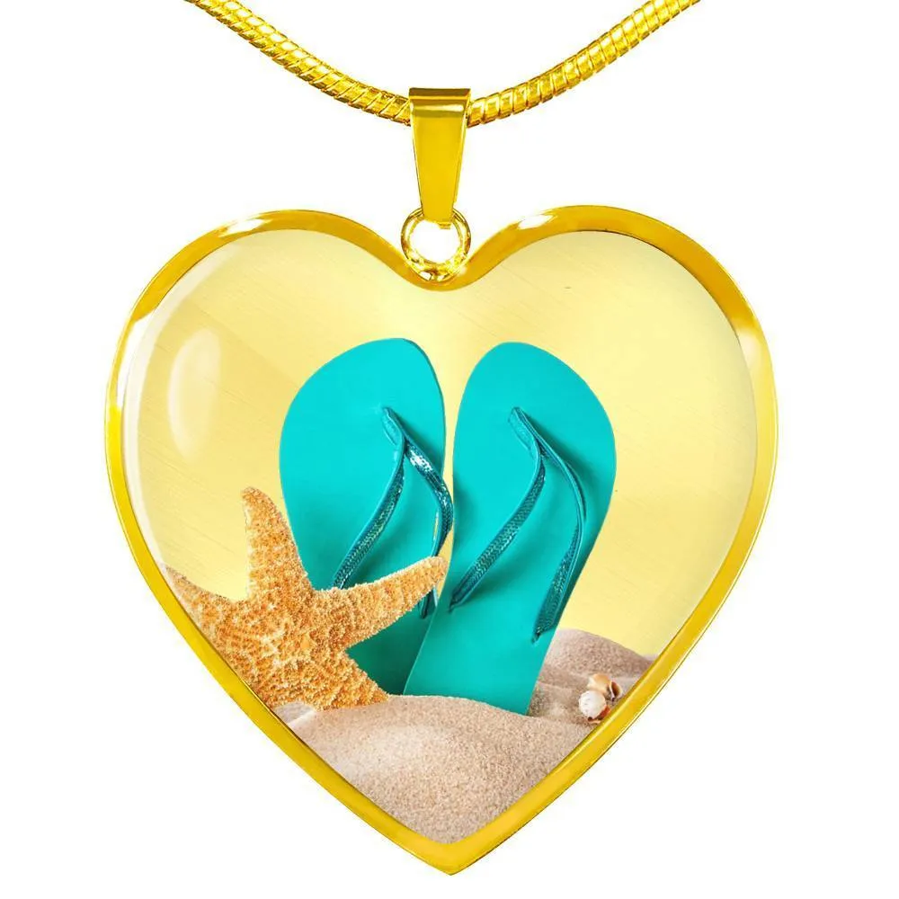 Flip Flops In My Heart Necklace