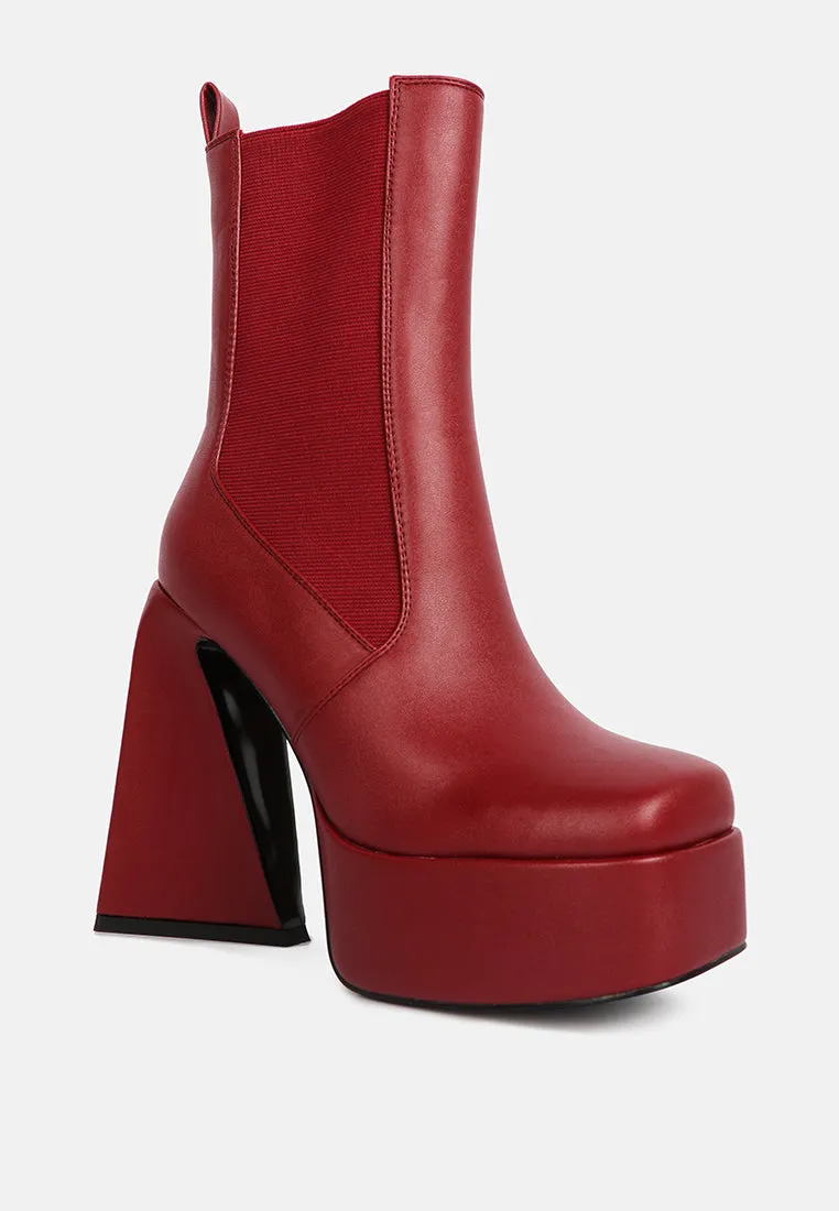 Frosty High Platform Block Heel Chelsea Boot