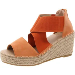 GC Shoes Womens Tiaa Faux Leather Woven Espadrilles