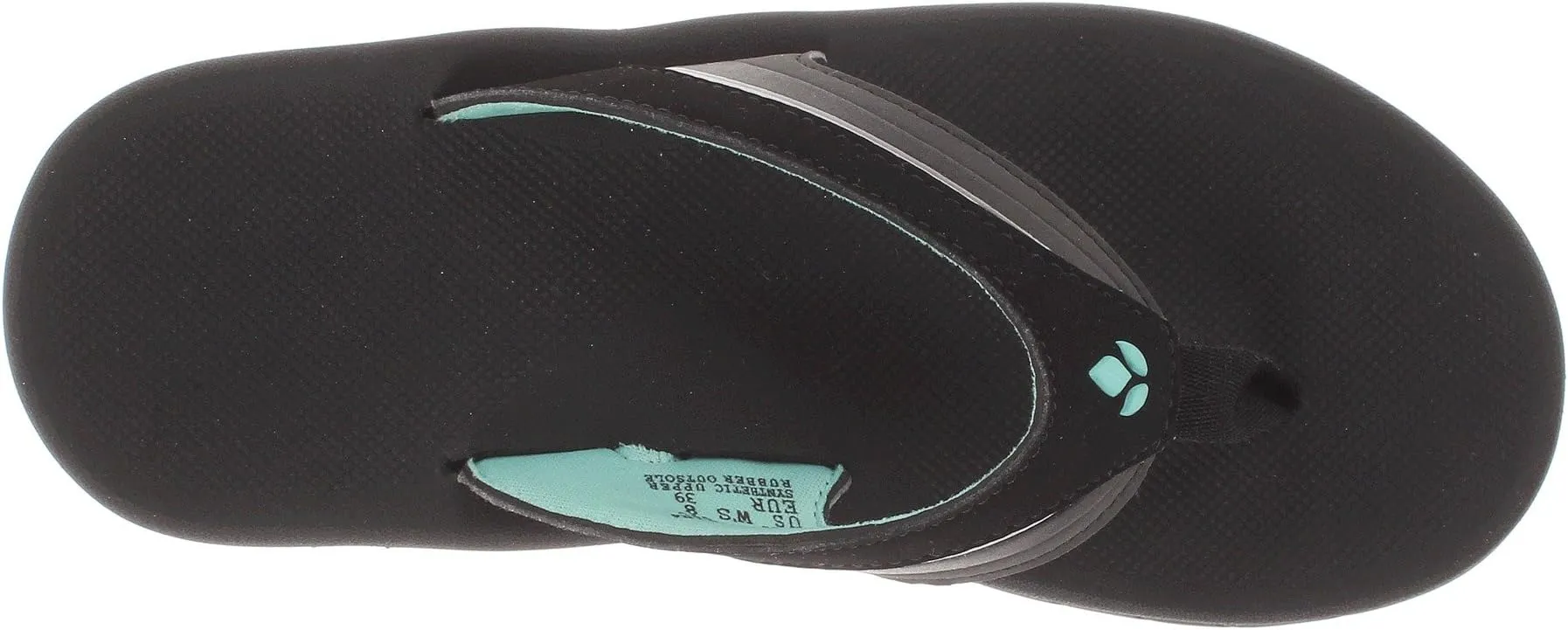 Girls Slap 3 Reef Slides, Black/Black/Aqua