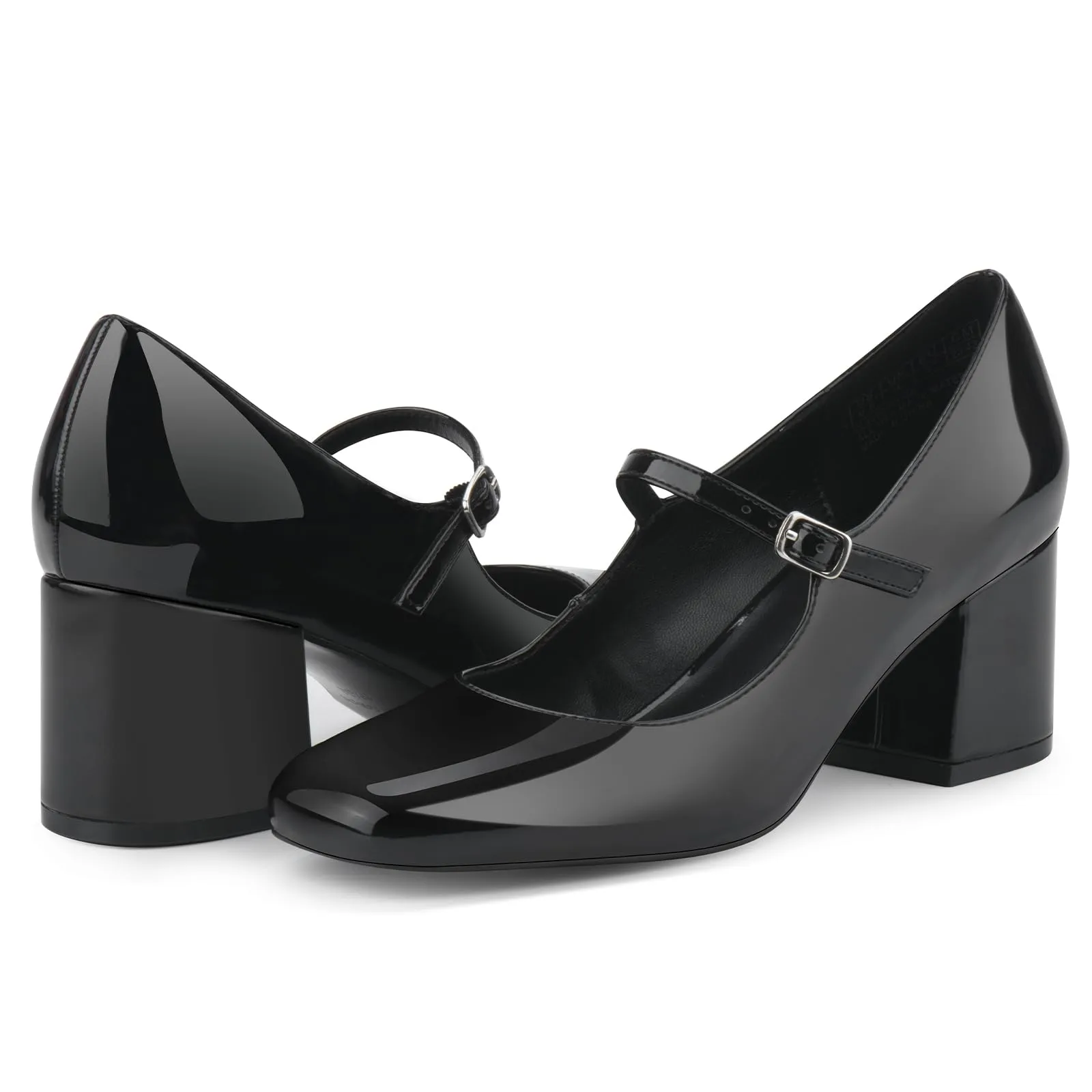 JENN ARDOR Block Heels for Women Chunky Heel, Mary Jane Closed Toe Work Pumps Comfortable Square Toe Dress Shoes