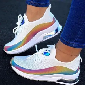 Lace-Up Round Toe Low-Cut Upper Color Block Sneakers