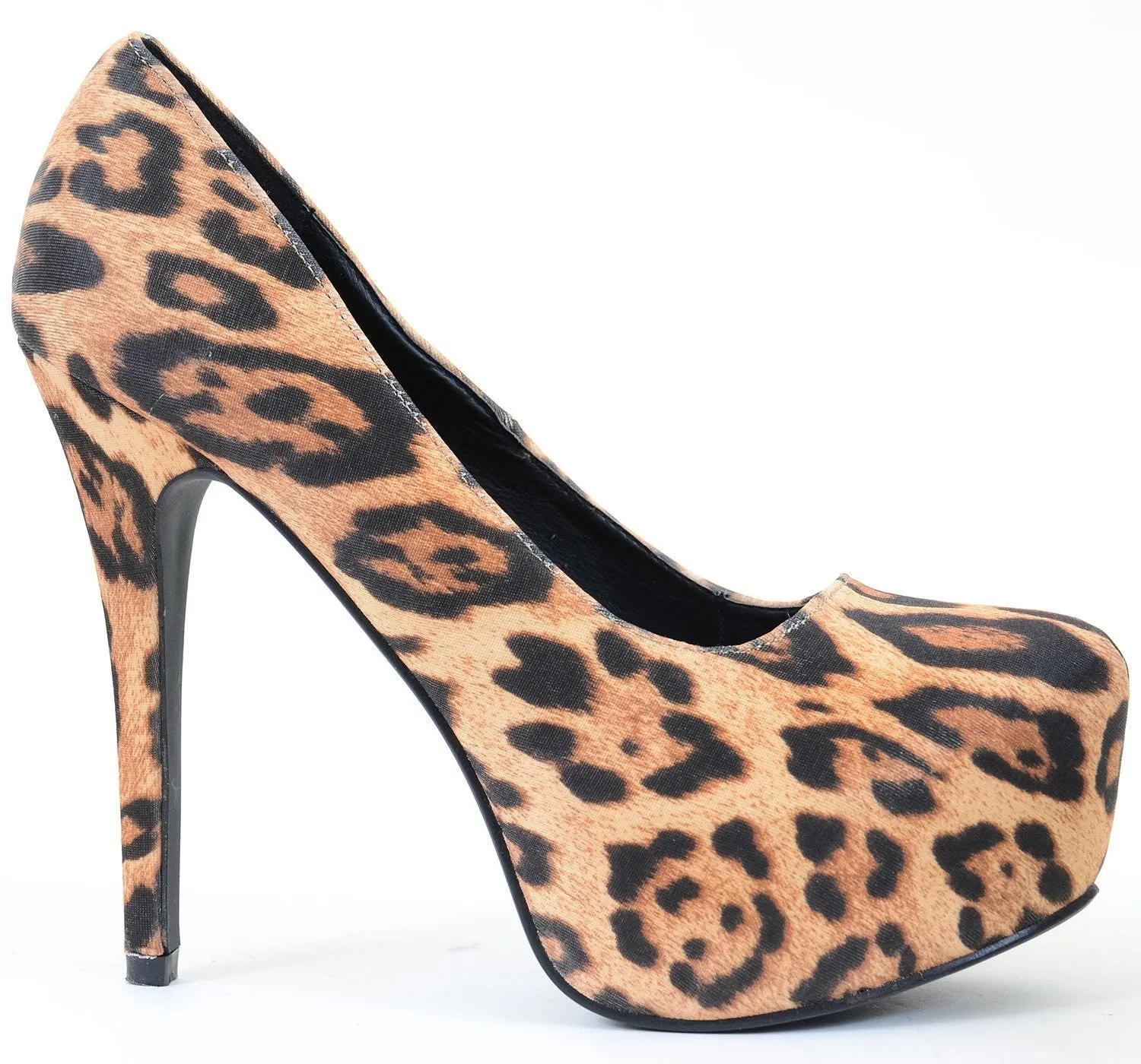 Leopard Classic Vegan Stilleto Hidden Platform Pumps