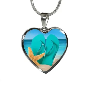 Life is Better In Flip Flops Heart Necklace / Bracelet