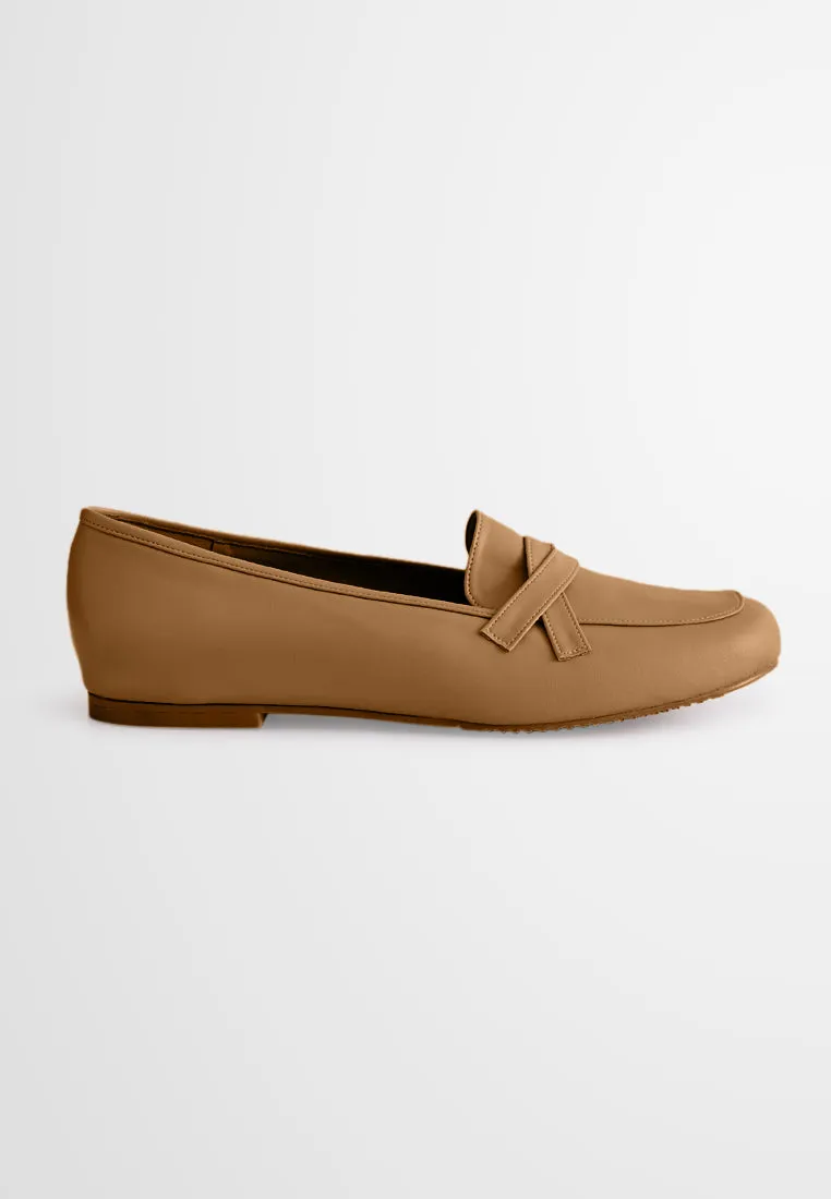 Louisa Classic Soft Loafers - Khaki