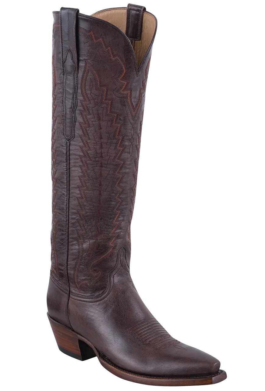 Lucchese Women's Goat Vero Cowgirl Boots - Brown