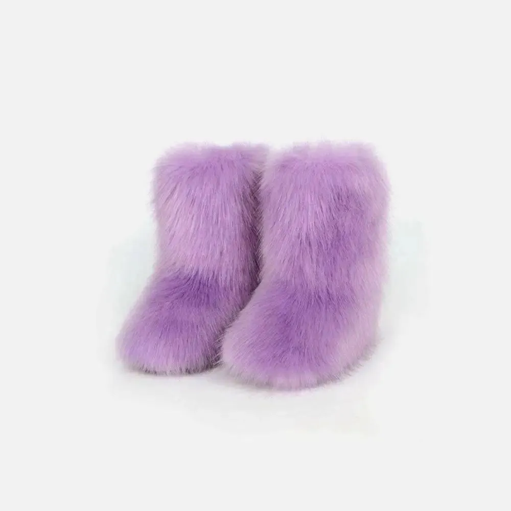 Luxury Thermal Fuzzy Platform Boots in Timeless Designer Fashion