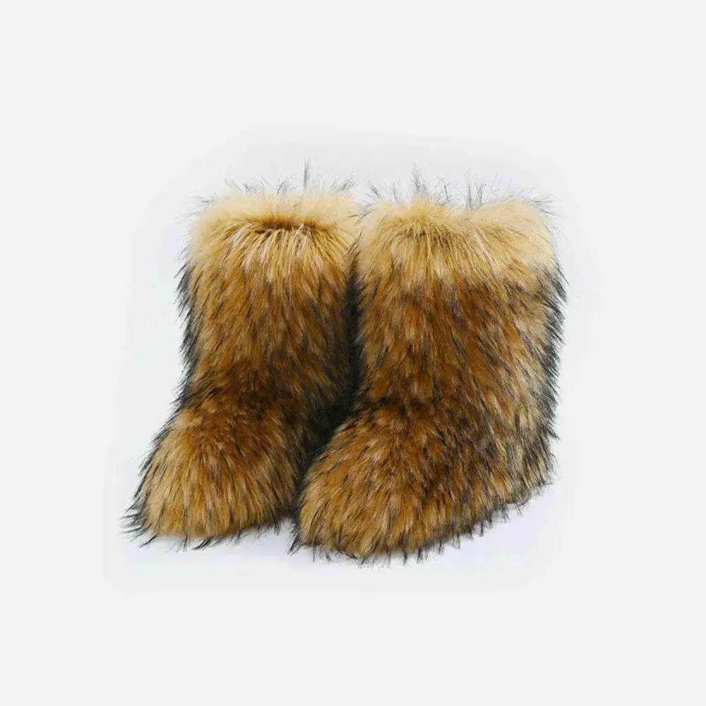 Luxury Thermal Fuzzy Platform Boots in Timeless Designer Fashion