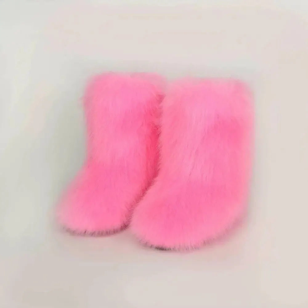 Luxury Thermal Fuzzy Platform Boots in Timeless Designer Fashion