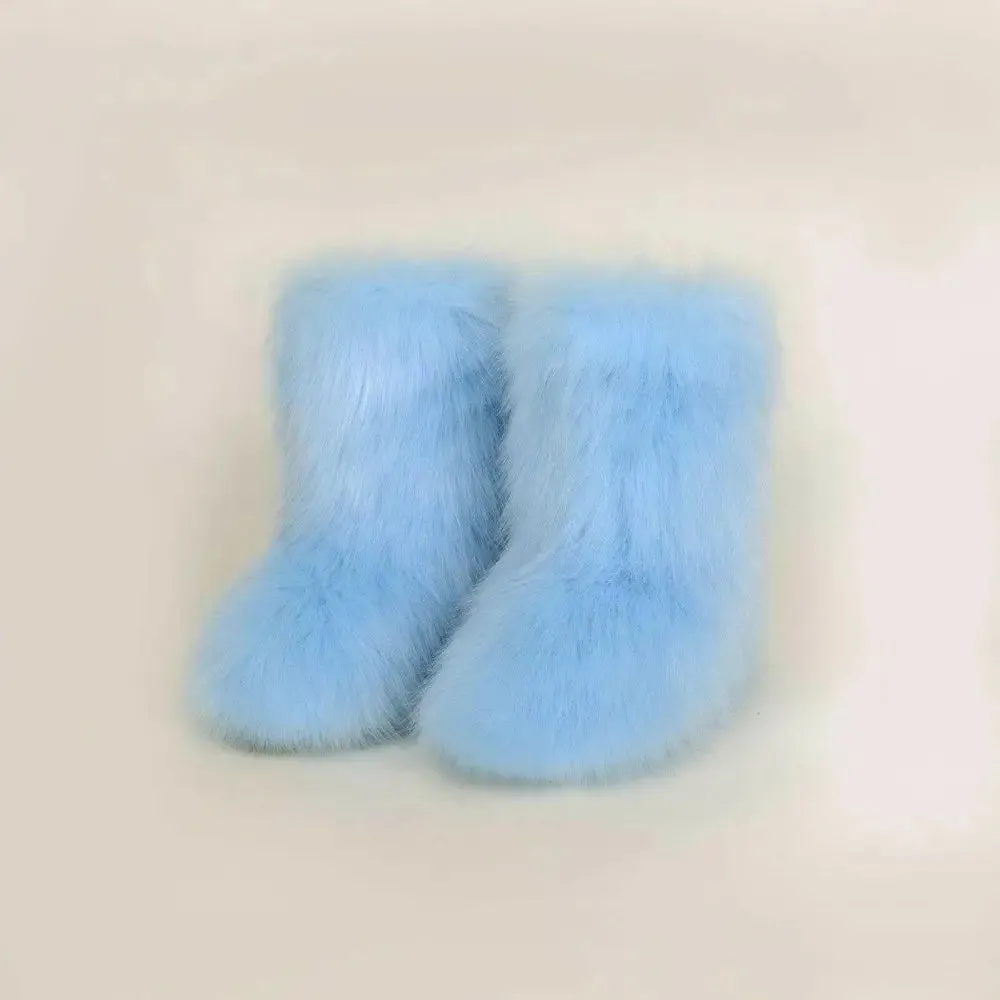 Luxury Thermal Fuzzy Platform Boots in Timeless Designer Fashion