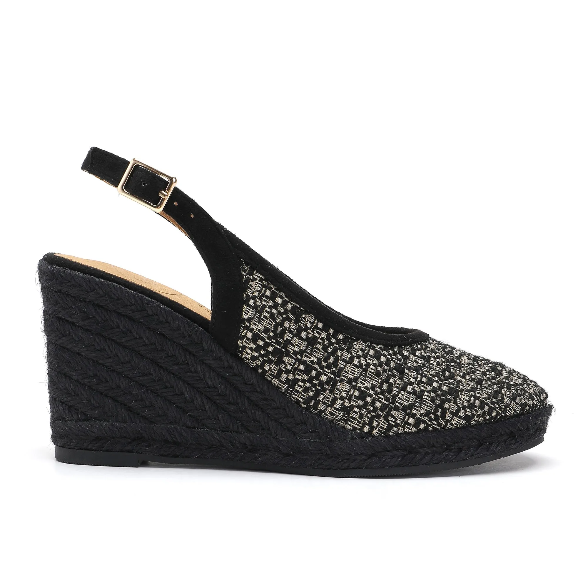 Marilyn Black Gold Espadrilles