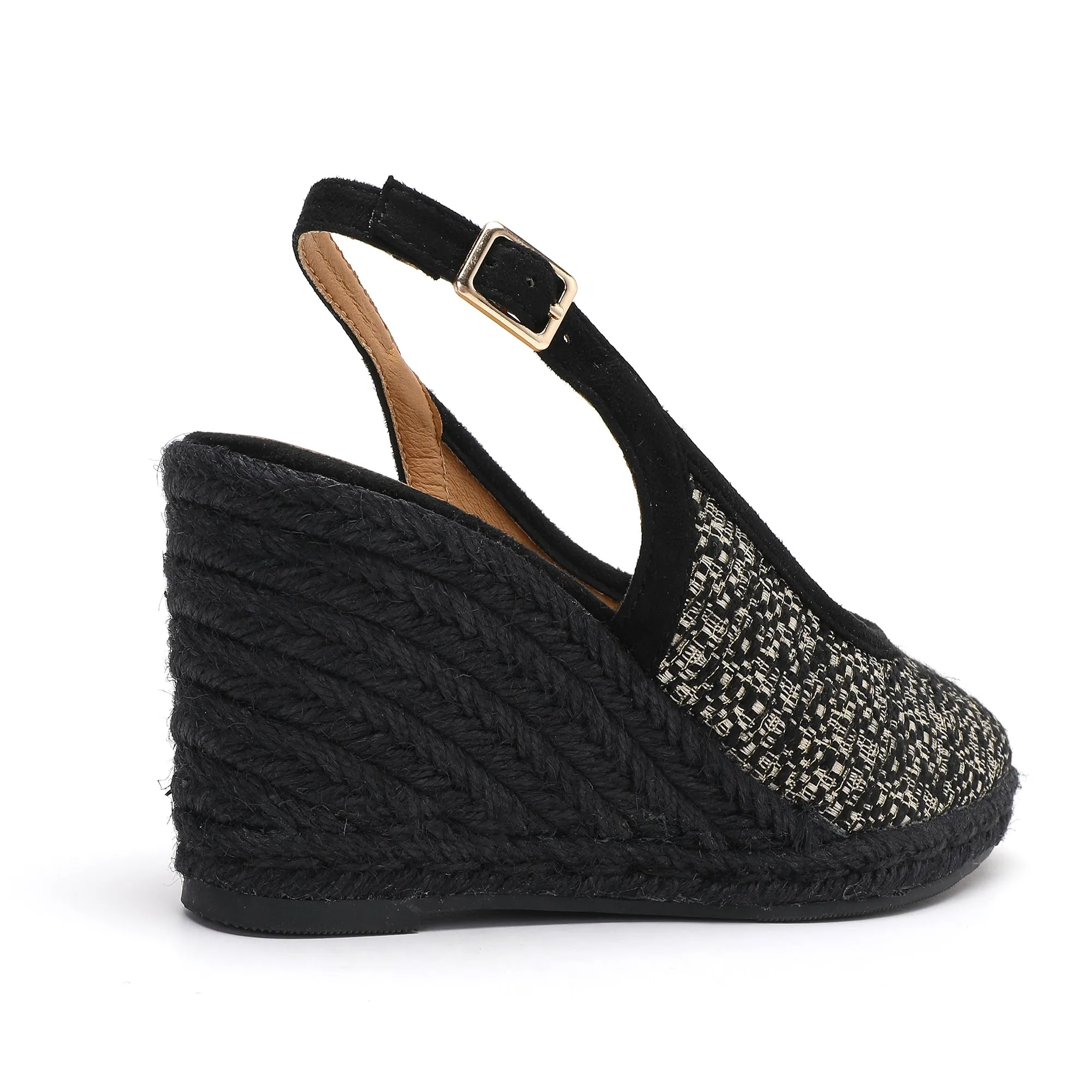 Marilyn Black Gold Espadrilles