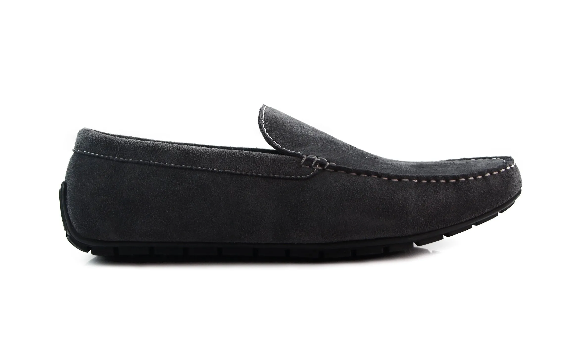 Mens Zasel Zenon Slip On Dark Grey Suede Boat Shoes