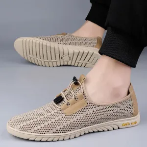 Mesh Hollow Solid Flat Sneakers