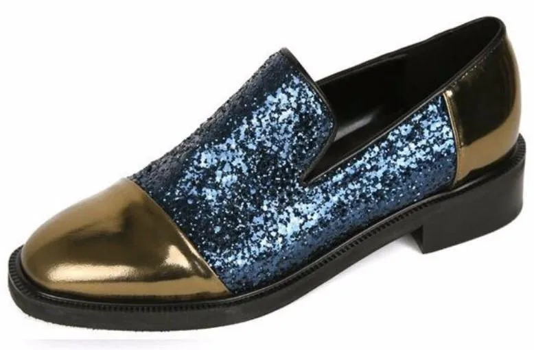 Metallic Glitter Loafers