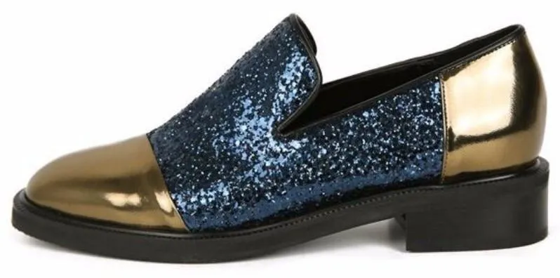 Metallic Glitter Loafers