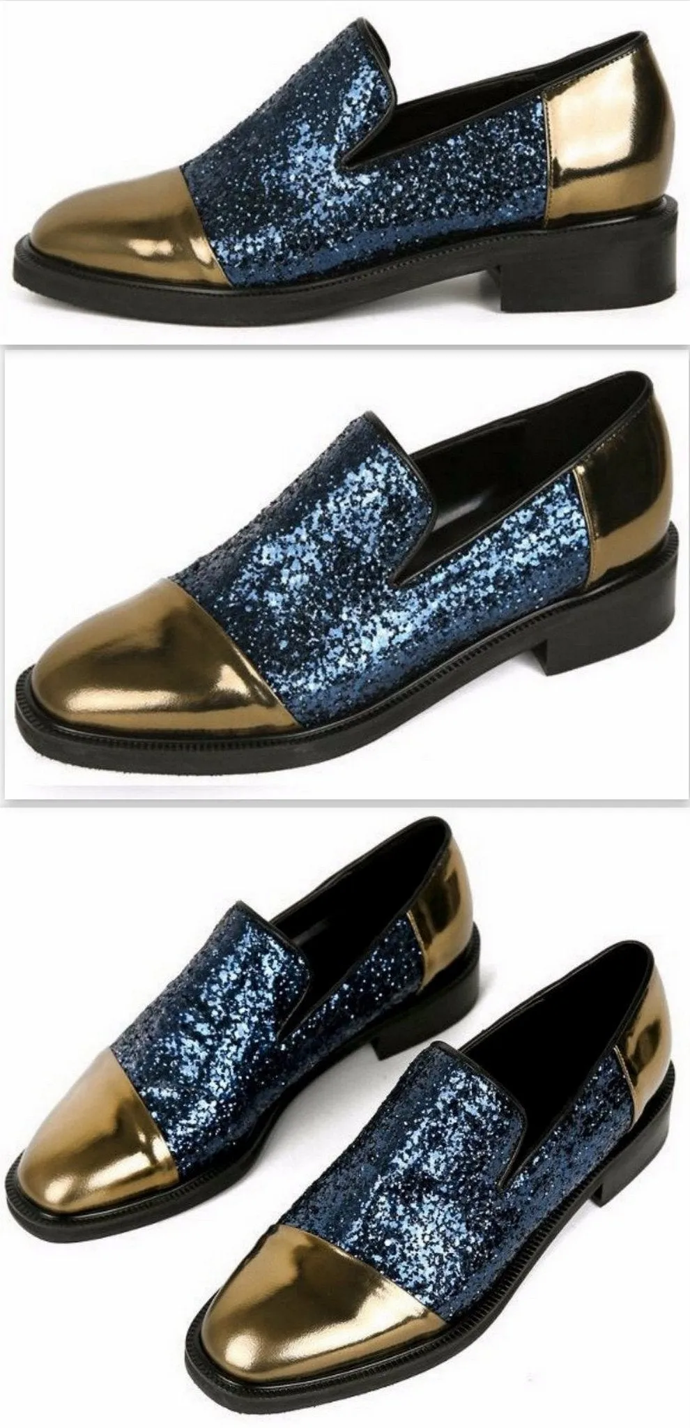 Metallic Glitter Loafers